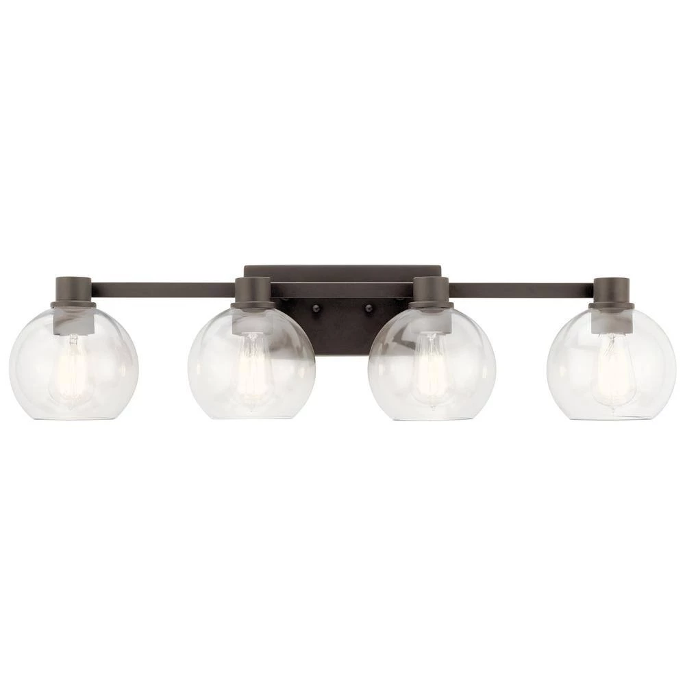 Harmony 33.5 in. 4-Light Olde Bronze Bathroom Vanity Light with Clear Glass by KICHLER 4 Harmony 33.5 in. 4-Light Olde Bronze Bathroom Vanity Light with Clear Glass by KICHLER - Image 2