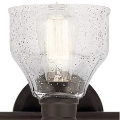 Avery 3-Light Olde Bronze Bathroom Vanity Light with Clear Seeded Glass by KICHLER -Kichler Sales olde bronze kichler vanity lighting 45973oz 1f 1000