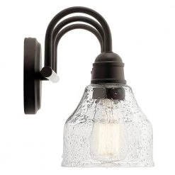 Avery 3-Light Olde Bronze Bathroom Vanity Light with Clear Seeded Glass by KICHLER -Kichler Sales olde bronze kichler vanity lighting 45973oz 4f 1000