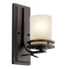 Hendrik 1-Light Olde Bronze Bathroom Indoor Wall Sconce with Light Umber Etched Glass Shade by KICHLER -Kichler Sales olde bronze kichler vanity lighting 5076oz 64 1000