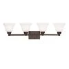 Langford 4-Light Olde Bronze Integrated LED Bathroom Vanity Light Bar with Satin Etched White Glass by KICHLER -Kichler Sales olde bronze kichler vanity lighting 5391ozl18 64 1000