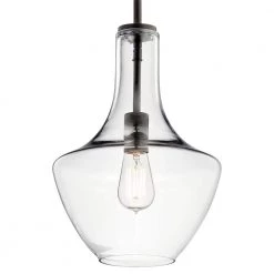 Everly 15.25 in. 1-Light Olde Bronze Transitional Kitchen Bell Pendant Hanging Light with Clear Glass by KICHLER 7 Everly 15.25 in. 1-Light Olde Bronze Transitional Kitchen Bell Pendant Hanging Light with Clear Glass by KICHLER -Kichler Sales olde bronze with clear glass kichler chandeliers 42141ozclr c3 1000