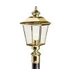 Bay Shore Hardwired 1-Light Polished Brass 4x4 Outdoor Deck Lamp Post Light with Clear Glass (1-Pack) by KICHLER -Kichler Sales polished brass kichler deck post lights 9913pb 64 1000