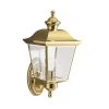 Bay Shore 15.5 in. 1-Light Polished Brass Outdoor Light Wall Mount Lantern with Clear Beveled Glass Panels (1-Pack) by KICHLER