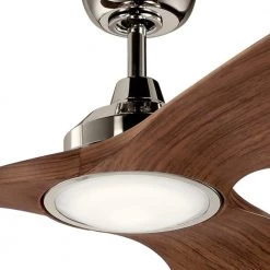Imari 65 in. Integrated LED Indoor Polished Nickel Downrod Mount Ceiling Fan with Light Kit and Wall Control by KICHLER -Kichler Sales polished nickel kichler ceiling fans with lights 300365pn 4f 1000