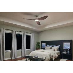 Imari 65 in. Integrated LED Indoor Polished Nickel Downrod Mount Ceiling Fan with Light Kit and Wall Control by KICHLER -Kichler Sales polished nickel kichler ceiling fans with lights 300365pn d4 1000