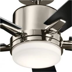 Lucian 52 in. Integrated LED Indoor Polished Nickel Downrod Mount Ceiling Fan with Light with Switch by KICHLER -Kichler Sales polished nickel kichler ceiling fans with lights 330000pn 1f 1000