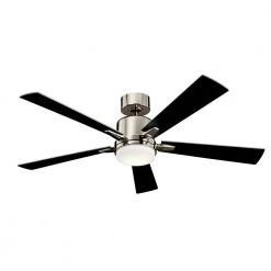 Lucian 52 in. Integrated LED Indoor Polished Nickel Downrod Mount Ceiling Fan with Light with Switch by KICHLER