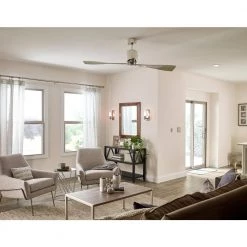 Ferron 60 in. Indoor Polished Nickel Downrod Mount Ceiling Fan with Remote Control by KICHLER -Kichler Sales polished nickel kichler ceiling fans without lights 300160pn 1f 1000