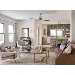 Ferron 60 in. Indoor Polished Nickel Downrod Mount Ceiling Fan with Remote Control by KICHLER -Kichler Sales polished nickel kichler ceiling fans without lights 300160pn 4f 1000