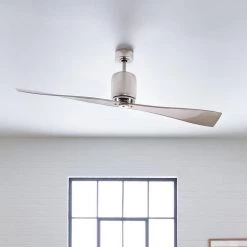 Ferron 60 in. Indoor Polished Nickel Downrod Mount Ceiling Fan with Remote Control by KICHLER -Kichler Sales polished nickel kichler ceiling fans without lights 300160pn 76 1000