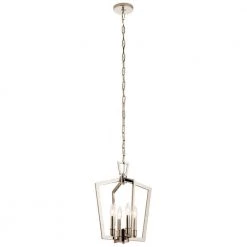 Abbotswell 19 in. 4-Light Polished Nickel Traditional Kitchen Candle Stick Pendant Hanging Light by KICHLER