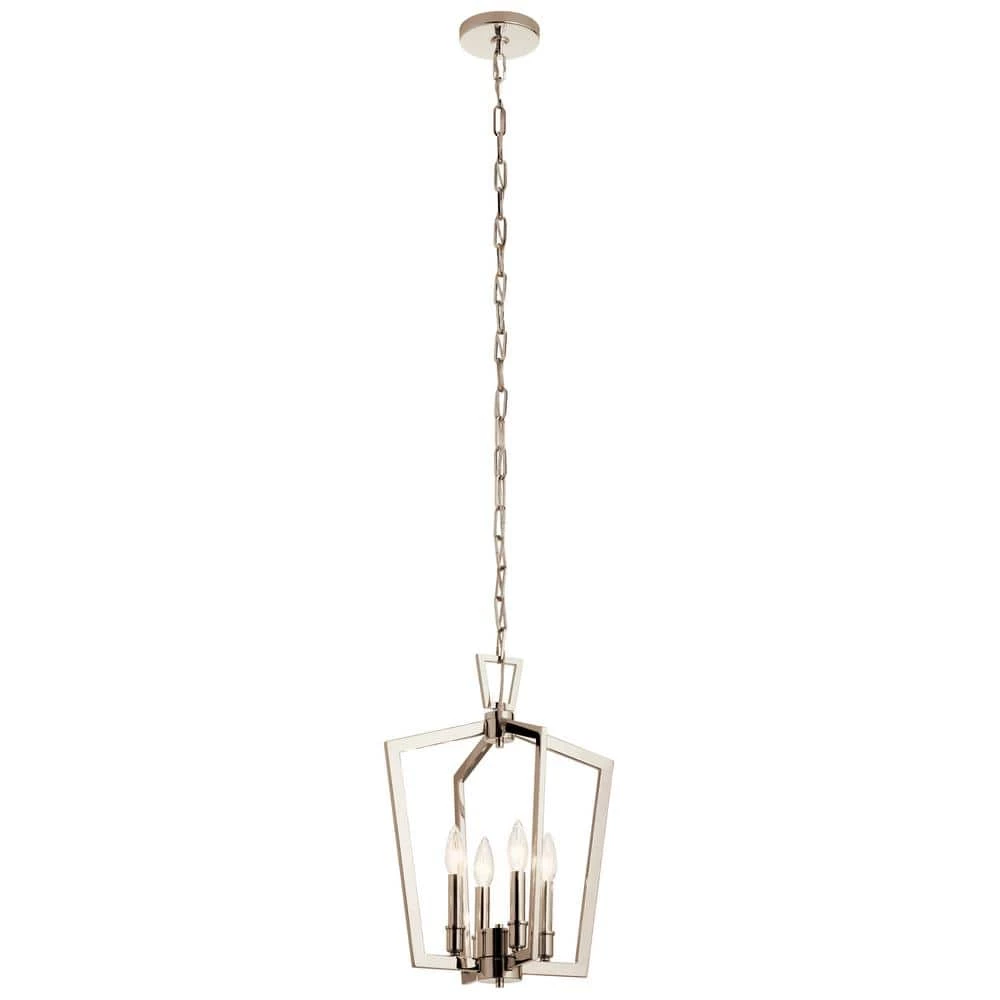 Abbotswell 19 in. 4-Light Polished Nickel Traditional Kitchen Candle Stick Pendant Hanging Light by KICHLER 3 Abbotswell 19 in. 4-Light Polished Nickel Traditional Kitchen Candle Stick Pendant Hanging Light by KICHLER