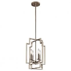 Downtown Deco 4-Light Polished Nickel Contemporary Foyer Pendant Hanging Light by KICHLER