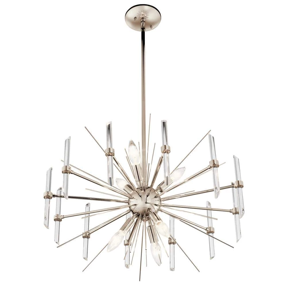 Eris 6-Light Polished Nickel Contemporary Dining Room Chandelier by KICHLER 6 Eris 6-Light Polished Nickel Contemporary Dining Room Chandelier by KICHLER - Image 4