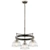 Eastmont 3-Light Polished Nickel Vintage Industrial Dining Room Chandelier with Clear Glass by KICHLER