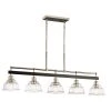 Eastmont 5-Light Polished Nickel Vintage Industrial Dining Room Linear Chandelier with Clear Glass by KICHLER -Kichler Sales polished nickel kichler chandeliers 52404pn 64 1000