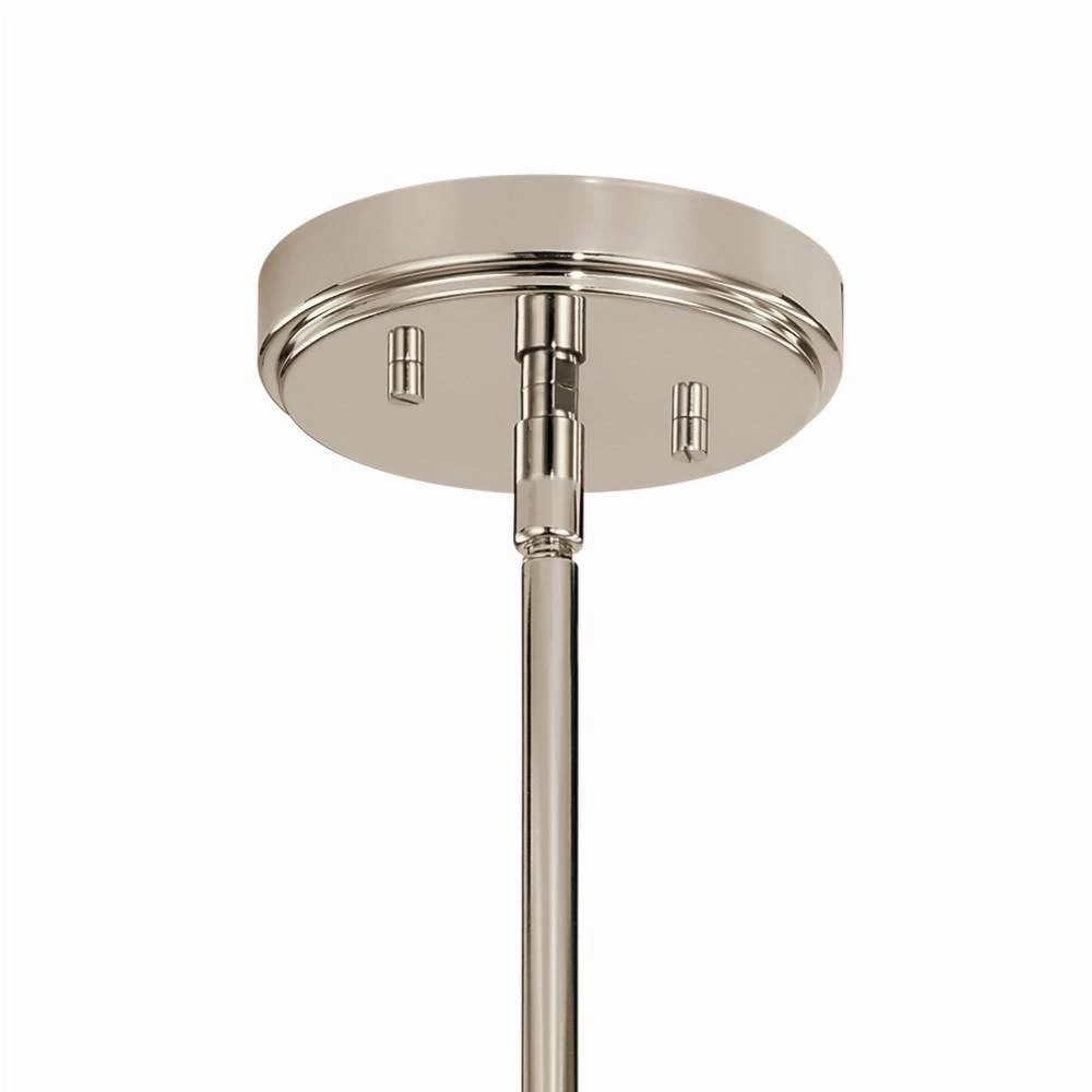 Kimrose 3-Light Polished Nickel with Satin Nickel Art Deco Dining Room Chandelier with Clear Fluted Glass by KICHLER 6 Kimrose 3-Light Polished Nickel with Satin Nickel Art Deco Dining Room Chandelier with Clear Fluted Glass by KICHLER - Image 4