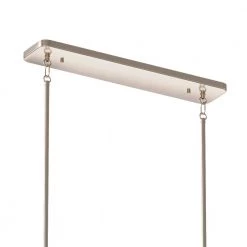 Kimrose 10-Light Polished Nickel with Satin Nickel Art Deco Dining Room Linear Chandelier with Clear Fluted Glass by KICHLER -Kichler Sales polished nickel kichler chandeliers 52413pn 4f 1000