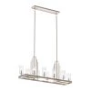 Kimrose 10-Light Polished Nickel with Satin Nickel Art Deco Dining Room Linear Chandelier with Clear Fluted Glass by KICHLER -Kichler Sales polished nickel kichler chandeliers 52413pn 64 1000