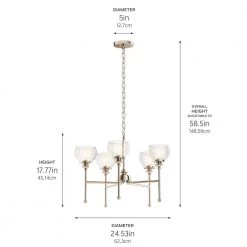 Lecelles 5-Light Polished Nickel Round Chandelier with Clear Glass Shades by KICHLER -Kichler Sales polished nickel kichler chandeliers 82390 fa 1000