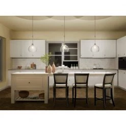 Lecelles 1-Light Polished Nickel Globe Pendant with Clear Glass Shade by KICHLER -Kichler Sales polished nickel kichler chandeliers 82393 44 1000