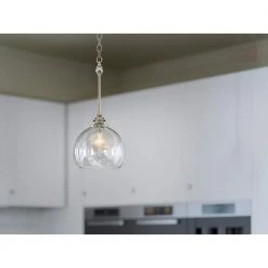 Lecelles 1-Light Polished Nickel Globe Pendant with Clear Glass Shade by KICHLER -Kichler Sales polished nickel kichler chandeliers 82393 4f 1000
