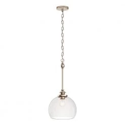 Lecelles 1-Light Polished Nickel Globe Pendant with Clear Glass Shade by KICHLER -Kichler Sales polished nickel kichler chandeliers 82393 c3 1000