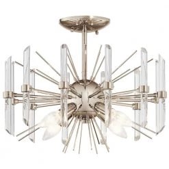 Eris 4-Light Polished Nickel Hallway Round Semi-Flush Mount Ceiling Light by KICHLER