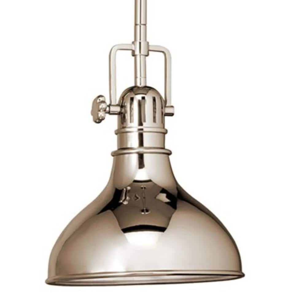 Hatteras Bay 1-Light Polished Nickel Vintage Industrial Kitchen Mini Pendant Hanging Light by KICHLER 4 Hatteras Bay 1-Light Polished Nickel Vintage Industrial Kitchen Mini Pendant Hanging Light by KICHLER - Image 2