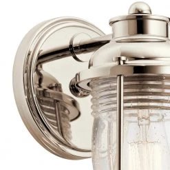 Ashland Bay 1-Light Polished Nickel Vanity Light with Clear Seeded Glass Shade by KICHLER -Kichler Sales polished nickel kichler vanity lighting 45770pn 4f 1000