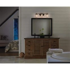 Ashland Bay 3-Light Polished Nickel Bathroom Vanity Light with Clear Seeded Glass by KICHLER -Kichler Sales polished nickel kichler vanity lighting 45772pn 1f 1000