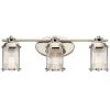 Ashland Bay 3-Light Polished Nickel Bathroom Vanity Light with Clear Seeded Glass by KICHLER -Kichler Sales polished nickel kichler vanity lighting 45772pn 64 1000