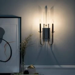 Kadas 2-Light Polished Nickel Bathroom Indoor Wall Sconce with Clear Crystal Glass by KICHLER 13 Kadas 2-Light Polished Nickel Bathroom Indoor Wall Sconce with Clear Crystal Glass by KICHLER -Kichler Sales polished nickel kichler vanity lighting 52214pn fa 1000