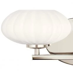 Pim 8 in. 2-Light Polished Nickel Bathroom Vanity Light with Etched Glass Shade by KICHLER -Kichler Sales polished nickel kichler vanity lighting 55024pn 1f 1000