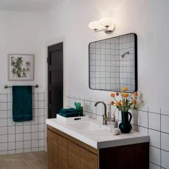 Pim 8 in. 2-Light Polished Nickel Bathroom Vanity Light with Etched Glass Shade by KICHLER -Kichler Sales polished nickel kichler vanity lighting 55024pn 44 1000