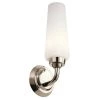 Truby 11.5 in. 1-Light Polished Nickel Bathroom Indoor Wall Sconce with Satin Etched Cased Opal Glass by KICHLER -Kichler Sales polished nickel kichler vanity lighting 55073pn 64 1000