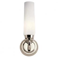 Truby 11.5 in. 1-Light Polished Nickel Bathroom Indoor Wall Sconce with Satin Etched Cased Opal Glass by KICHLER 11 Truby 11.5 in. 1-Light Polished Nickel Bathroom Indoor Wall Sconce with Satin Etched Cased Opal Glass by KICHLER -Kichler Sales polished nickel kichler vanity lighting 55073pn c3 1000