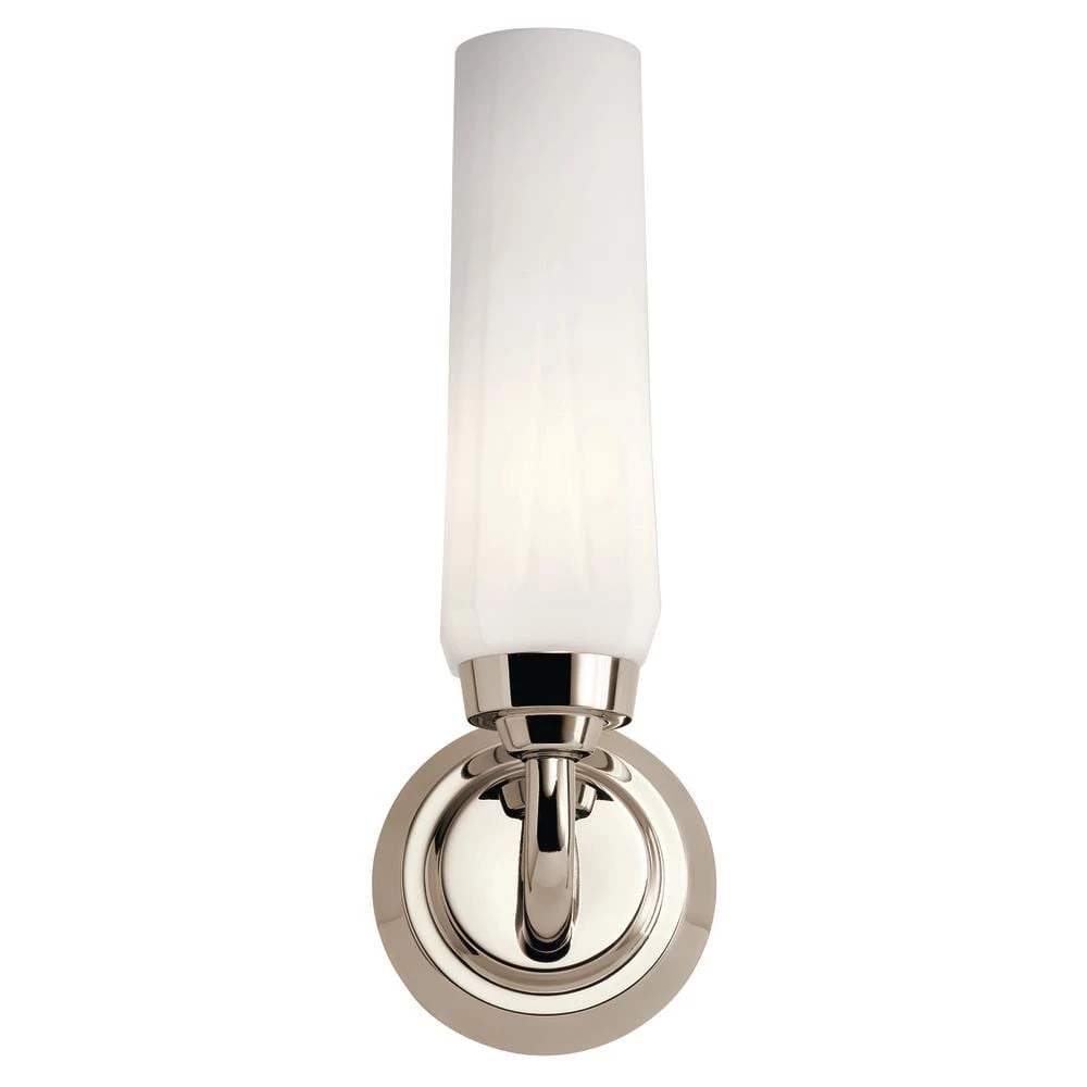 Truby 11.5 in. 1-Light Polished Nickel Bathroom Indoor Wall Sconce with Satin Etched Cased Opal Glass by KICHLER 5 Truby 11.5 in. 1-Light Polished Nickel Bathroom Indoor Wall Sconce with Satin Etched Cased Opal Glass by KICHLER - Image 3