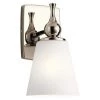 Cosabella 6 in. 1-Light Polished Nickel Bathroom Indoor Wall Sconce with Satin Etched Cased Opal Glass by KICHLER -Kichler Sales polished nickel kichler vanity lighting 55090pn 64 1000