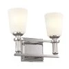 Rosalind 14.25 in. 2-Light Polished Nickel Bathroom Vanity Light with Satin Etched Cased Opal Glass Shades by KICHLER -Kichler Sales polished nickel kichler vanity lighting 55146pn 64 1000
