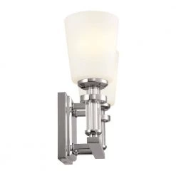 Rosalind 14.25 in. 2-Light Polished Nickel Bathroom Vanity Light with Satin Etched Cased Opal Glass Shades by KICHLER -Kichler Sales polished nickel kichler vanity lighting 55146pn c3 1000