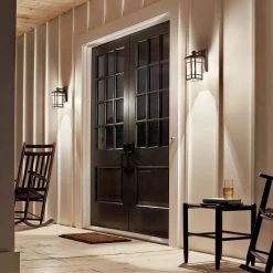 Cameron 10.75 in. 1-Light Prairie Rock Outdoor Light Wall Mount Lantern with Etched Linen Glass Panels (1-Pack) by KICHLER -Kichler Sales prairie rock kichler outdoor sconces 9718pr 1f 1000