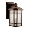 Cameron 10.75 in. 1-Light Prairie Rock Outdoor Light Wall Mount Lantern with Etched Linen Glass Panels (1-Pack) by KICHLER -Kichler Sales prairie rock kichler outdoor sconces 9718pr 64 1000