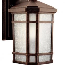 Cameron 10.75 in. 1-Light Prairie Rock Outdoor Light Wall Mount Lantern with Etched Linen Glass Panels (1-Pack) by KICHLER -Kichler Sales prairie rock kichler outdoor sconces 9718pr c3 1000