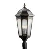 Courtyard Hardwired 3-Light Rubbed Bronze 4x4 Outdoor Deck Lamp Post Light with Clear Seeded Glass (1-Pack) by KICHLER -Kichler Sales rubbed bronze kichler deck post lights 9533rz 64 1000