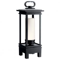 South Hope 19 in. 1-Light Rubbed Bronze Outdoor Light Integrated LED Wall Mount Lantern with Cased Opal Glass (1-Pack) by KICHLER