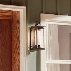 South Hope 17.75 in. 1-Light Rubbed Bronze Outdoor Light Wall Sconce with Satin Etched Cased Opal Glass (1-Pack) by KICHLER -Kichler Sales rubbed bronze kichler outdoor sconces 49475rz fa 1000