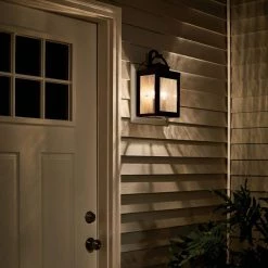 Carlson 14.75 in. 2-Lights Rubbed Bronze Wall Sconce Outdoor Light with Clear Seeded Glass (1-Pack) by KICHLER -Kichler Sales rubbed bronze kichler outdoor sconces 59011rz 44 1000