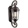 Courtyard 3-Light Rubbed Bronze Outdoor Light Wall Sconce with Clear Seeded Glass (1-Pack) by KICHLER